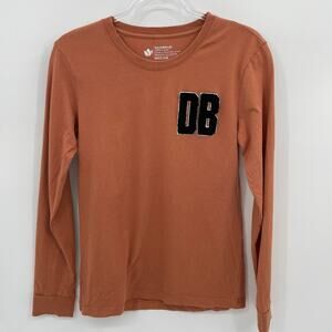 DUTCH BROS COFFEE Shirt Womens Size M Long Sleeve Slub Knit Patch Cotton Stretch